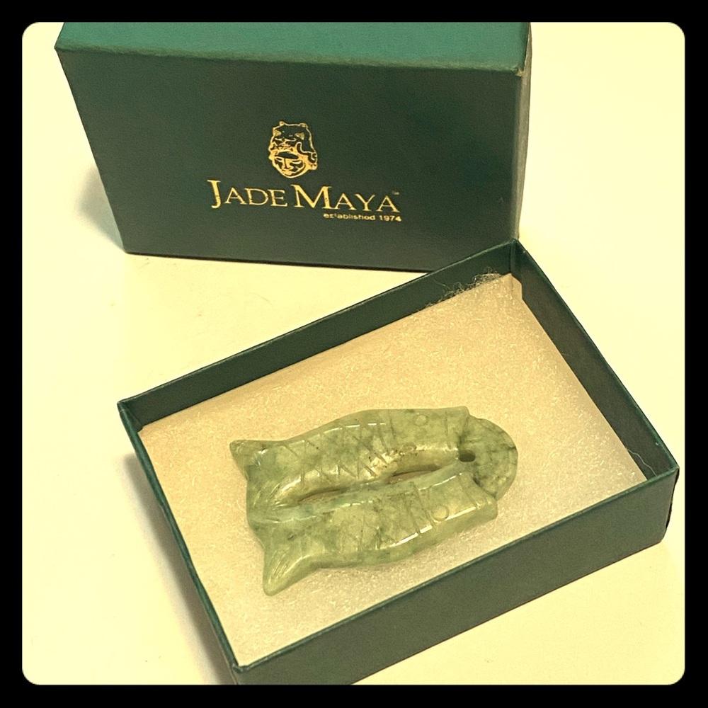 Jade Maya New in Box Mint Green Jade Fish Pendant